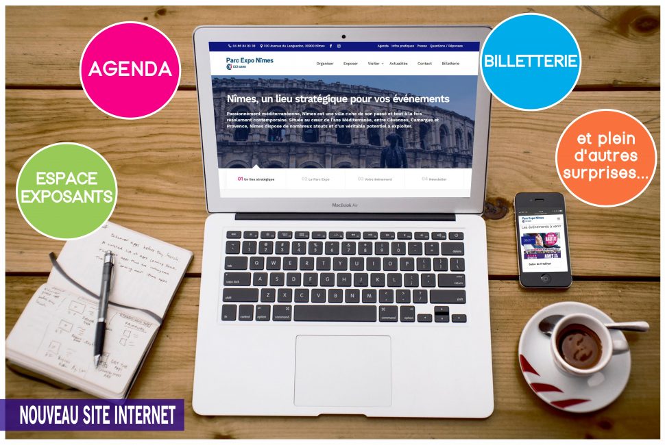 Image ordinateur site internet parc expo nimes